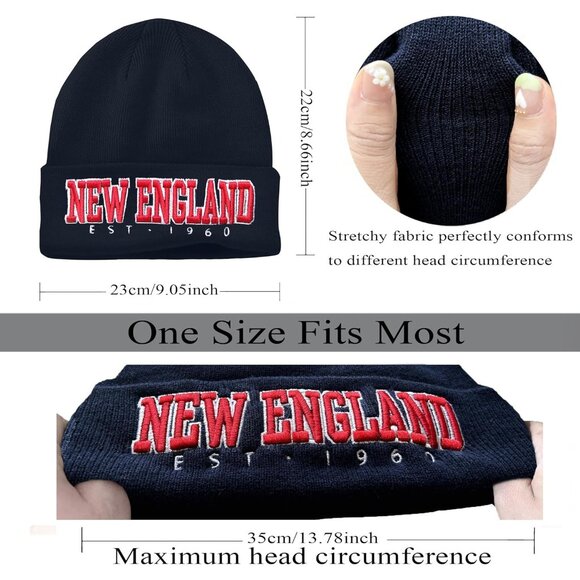 Women's Dark & Red Soft Knit Winter Hat For Cold Weather Beanie Toque Hat - Picture 2 of 6